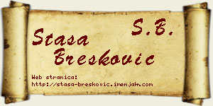 Staša Brešković vizit kartica